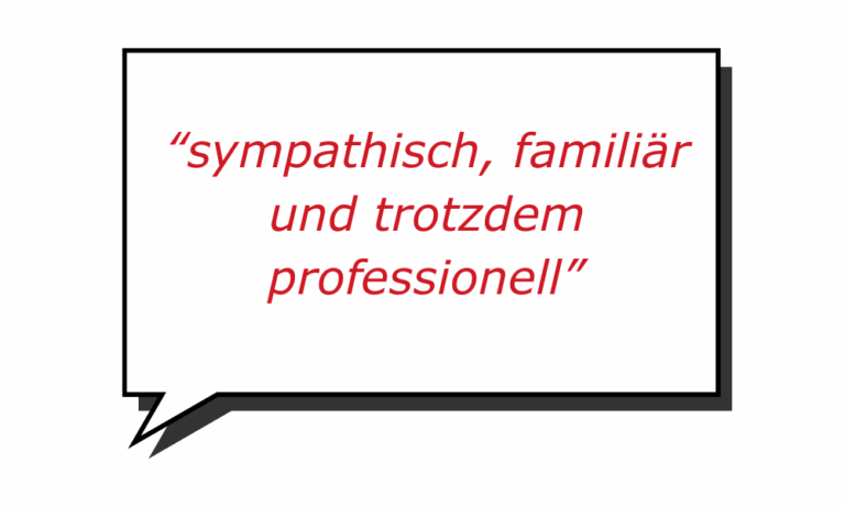 Sprechblase mit Teilnehmerzitat