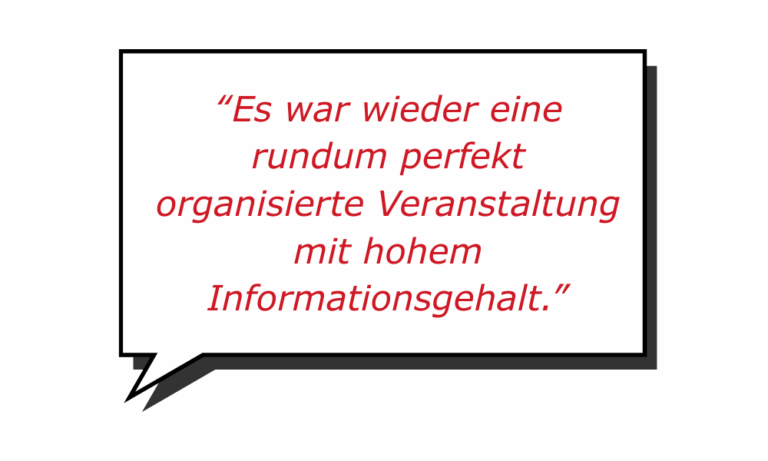 Sprechblase mit Teilnehmerzitat